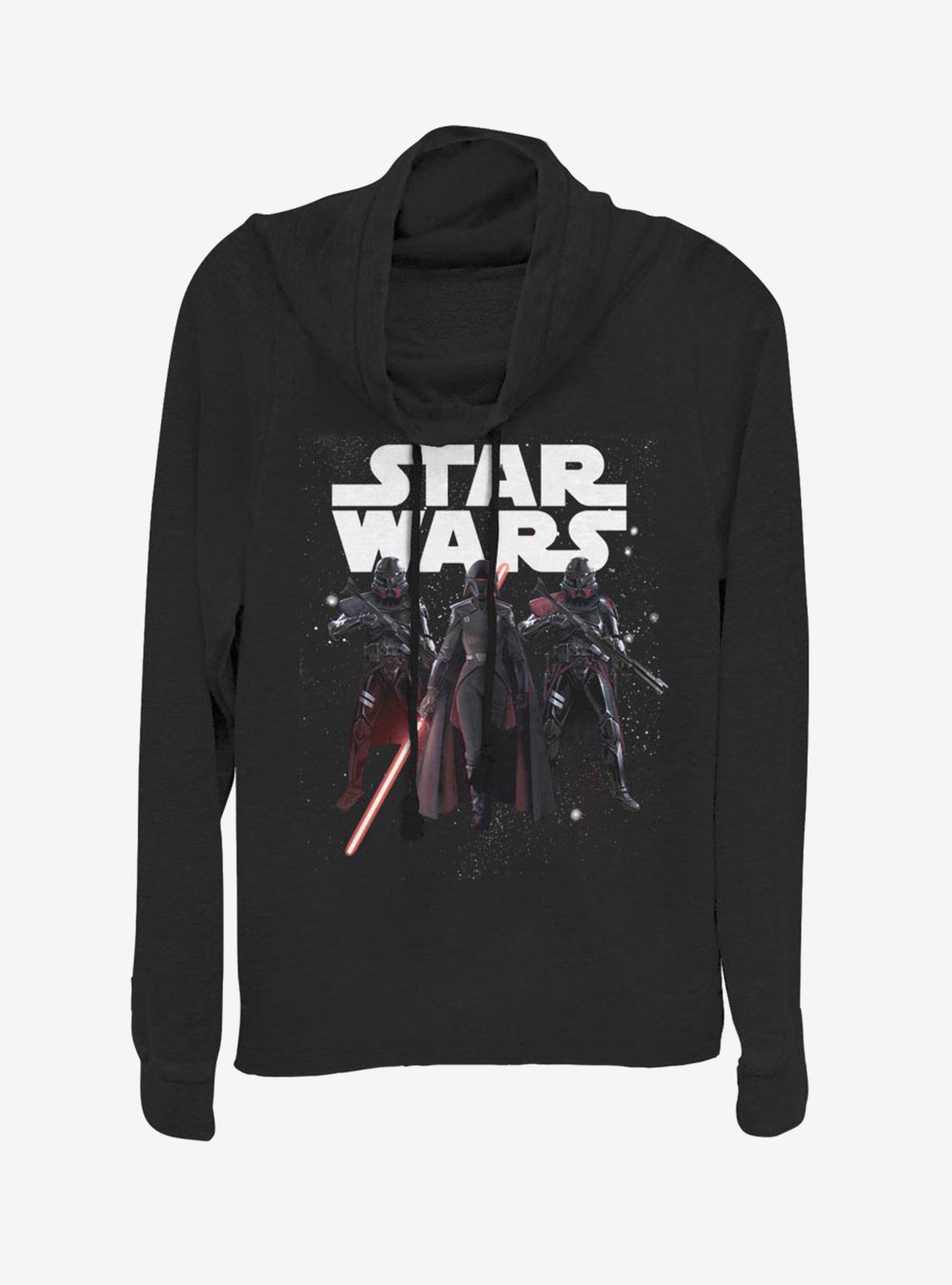 Star Wars Jedi: Fallen Order Big Three Cowl Neck Long-Sleeve Girls Top, BLACK, hi-res