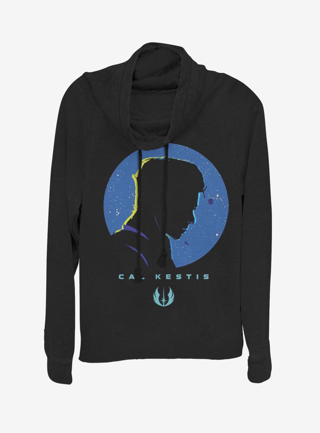 Star Wars Jedi: Fallen Order Cal Kestis Cowl Neck Long-Sleeve Girls Top, BLACK, hi-res