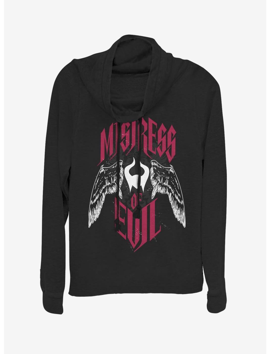 Disney Maleficent: Mistress of Evil With Wings Cowl Neck Long-Sleeve Girls Top, BLACK, hi-res