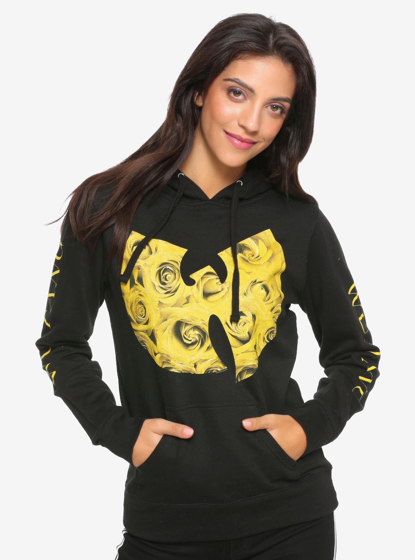 Wu-Tang Clan Roses Logo Girls Hoodie, BLACK, hi-res