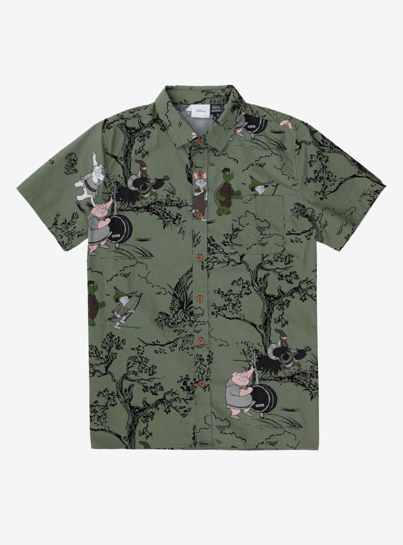 Disney Robin Hood Sherwood Forest Woven Button-Up, GREEN, hi-res
