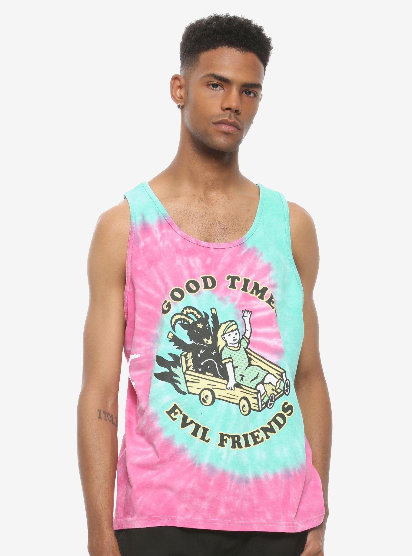 Good Times Evil Friends Tie-Dye Tank Top By Catsneeze, MULTI, hi-res