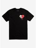 Depressed Monsters Skele-Heart T-Shirt By Ryan Brunty, BLACK, hi-res
