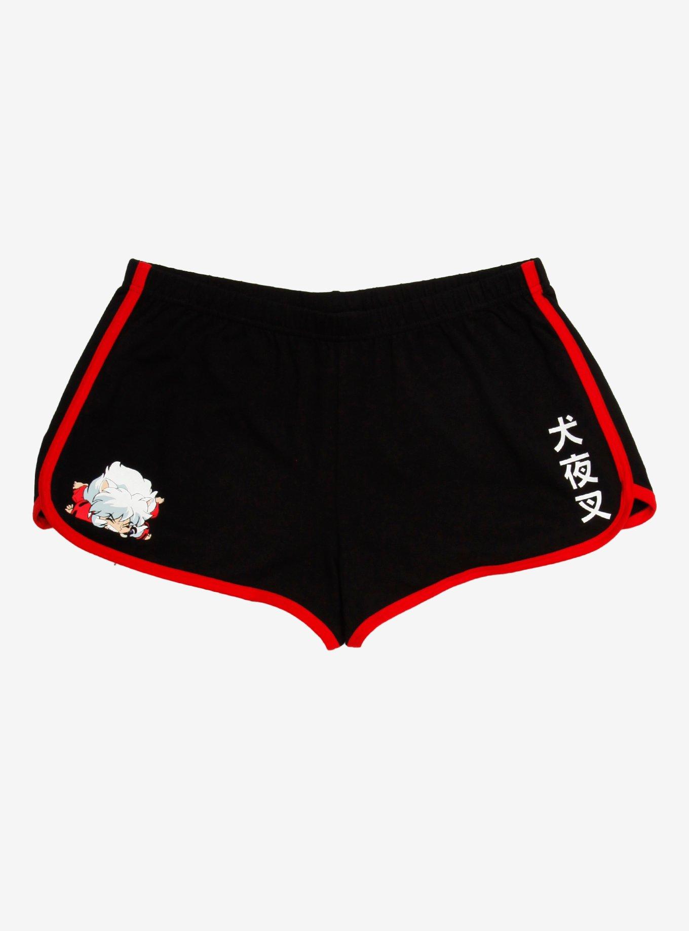 Inuyasha Sit Boy Girls Soft Shorts, BLACK, hi-res