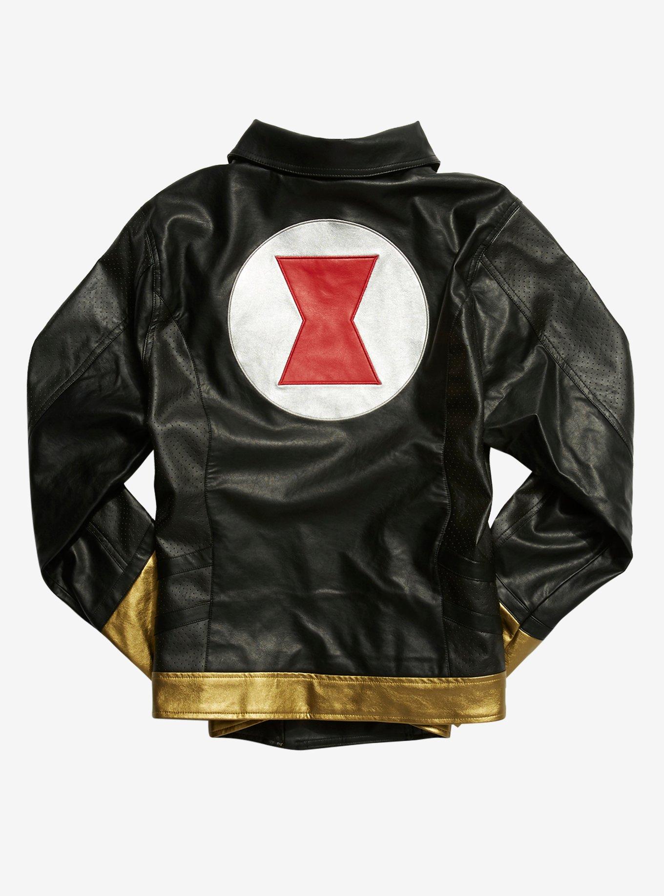 Her Universe Marvel Black Widow Faux Leather Girls Moto Jacket, MULTI, hi-res