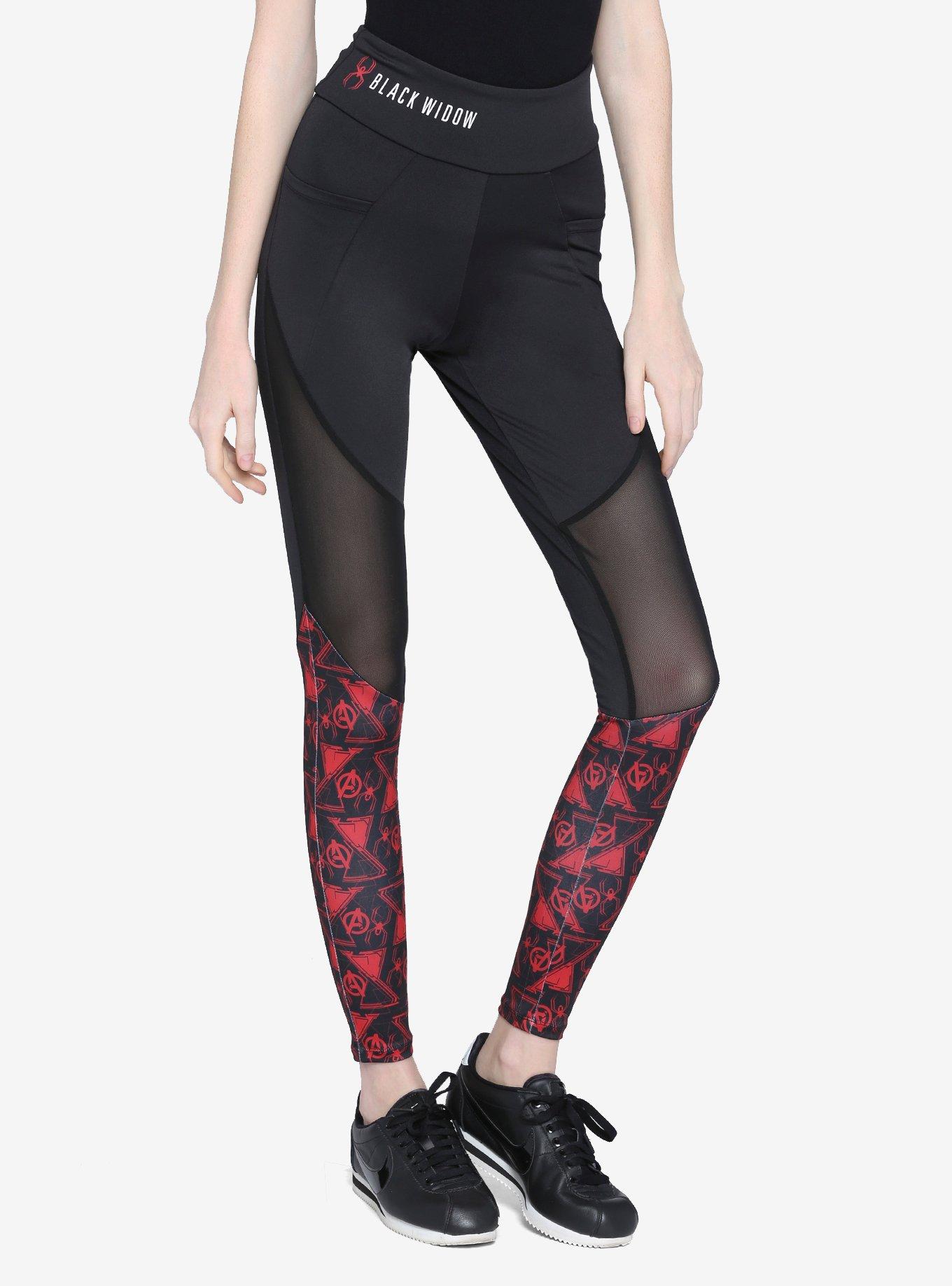 Her Universe Marvel Black Widow Logo Panel Leggings, MULTI, hi-res
