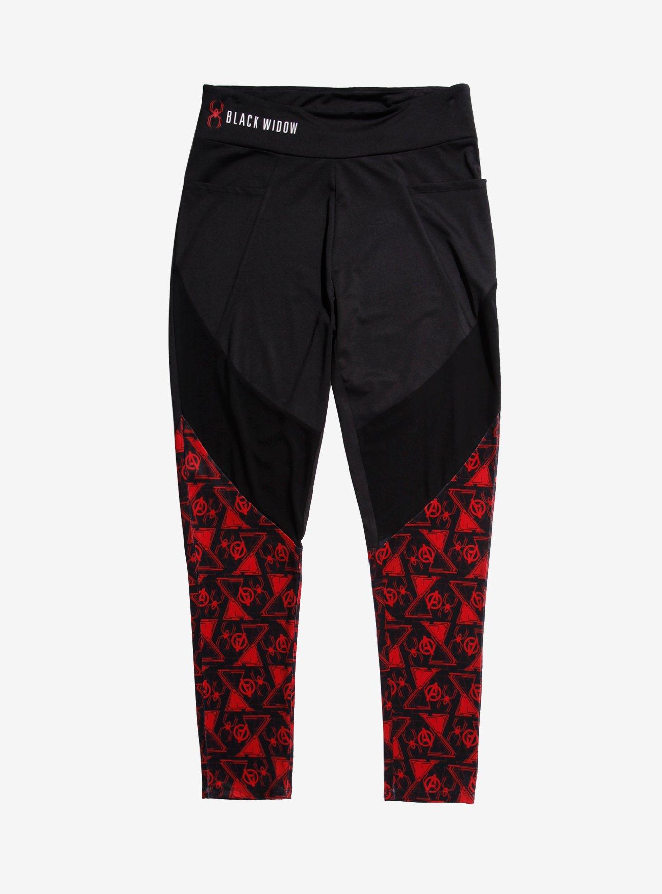 Her Universe Marvel Black Widow Logo Panel Leggings Plus Size, MULTI, hi-res view 1
