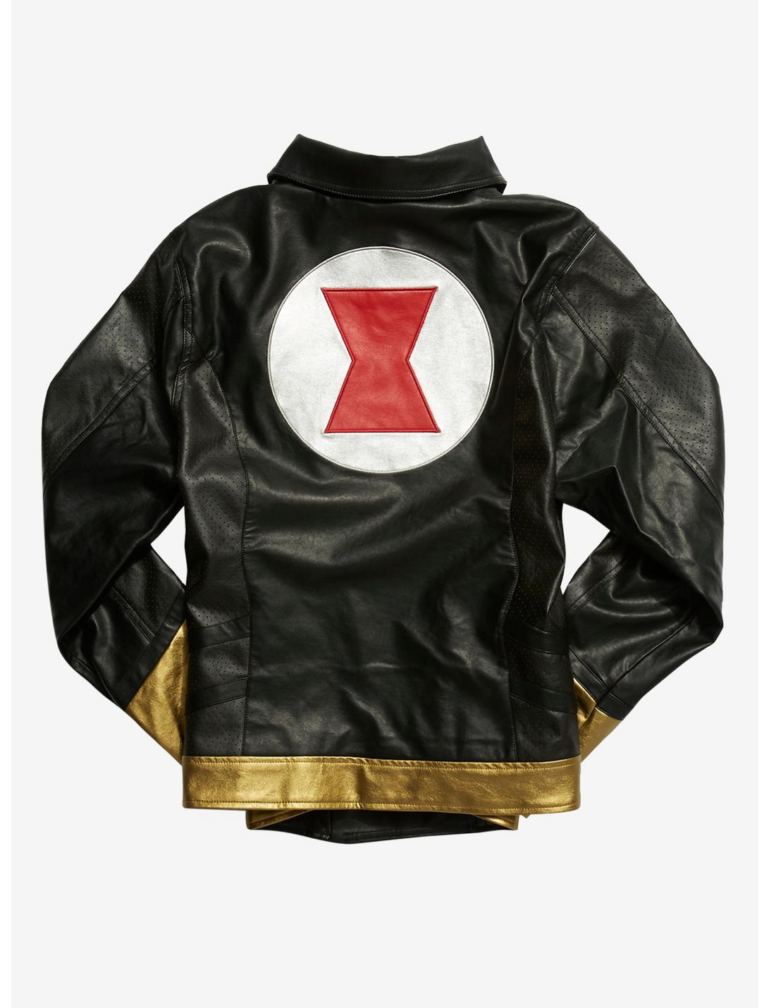 Her Universe Marvel Black Widow Faux Leather Girls Moto Jacket Plus Size, MULTI, hi-res