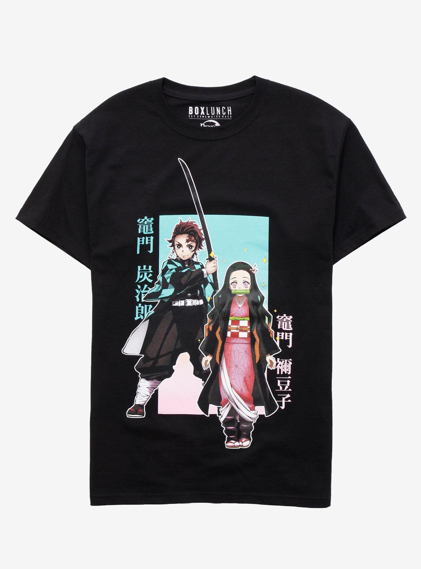 Demon Slayer: Kimetsu no Yaiba Tanjiro & Nezuko T-Shirt - BoxLunch Exclusive, BLACK, hi-res