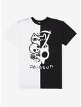 Cat Skull Split T-Shirt By Obinsun Hot Topic Exclusive, MULTI, hi-res
