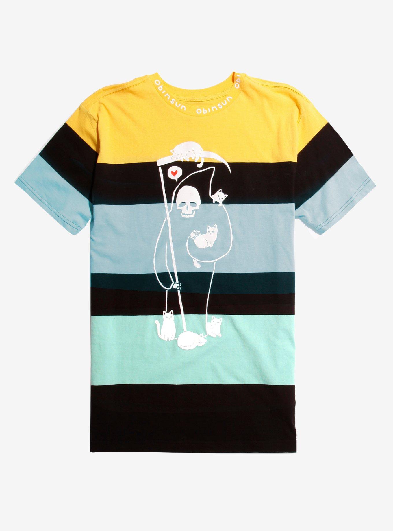 Death Is A Cat Person Stripe T-Shirt By Obinsun, MULTI, hi-res
