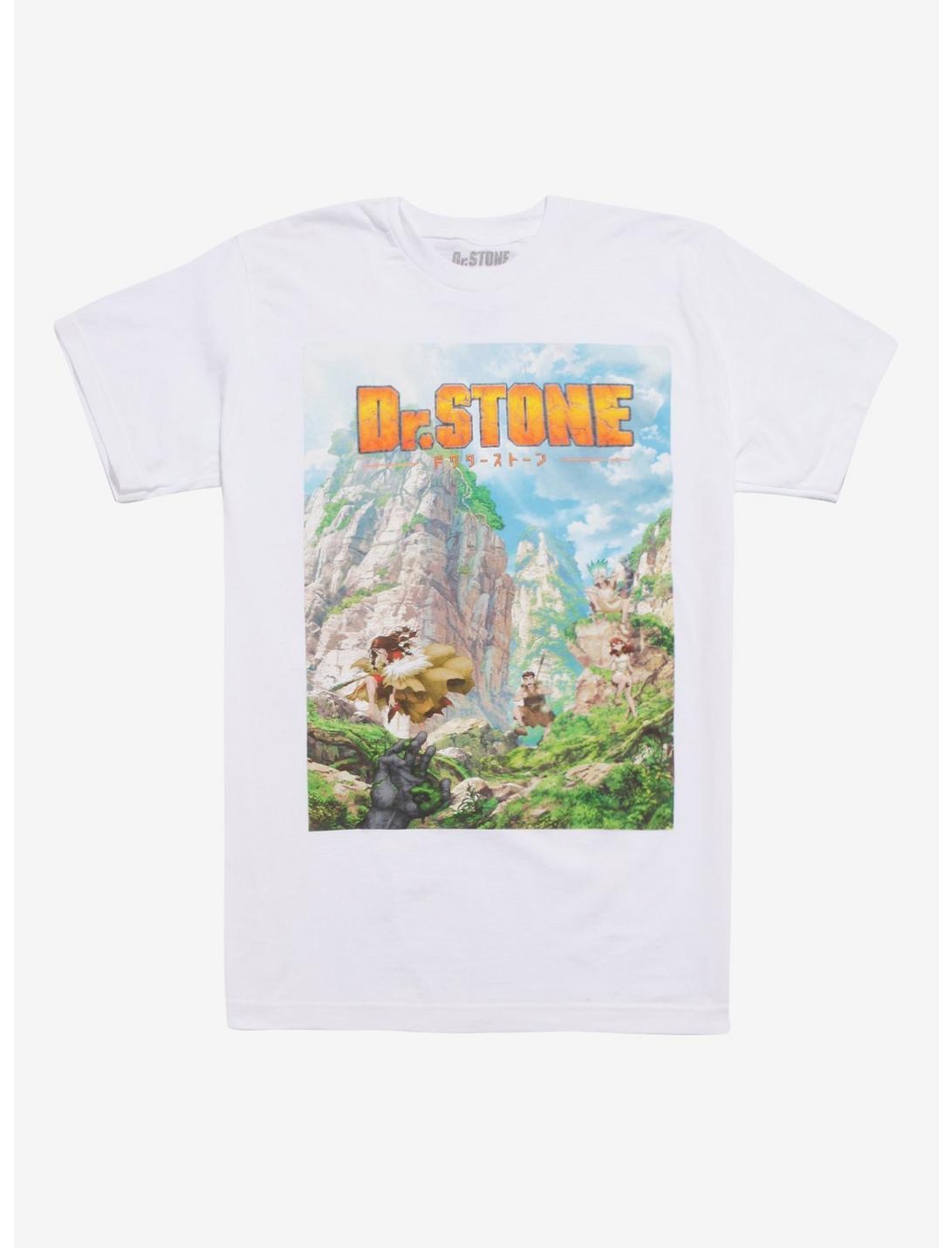 Dr. Stone Poster T-Shirt, WHITE, hi-res