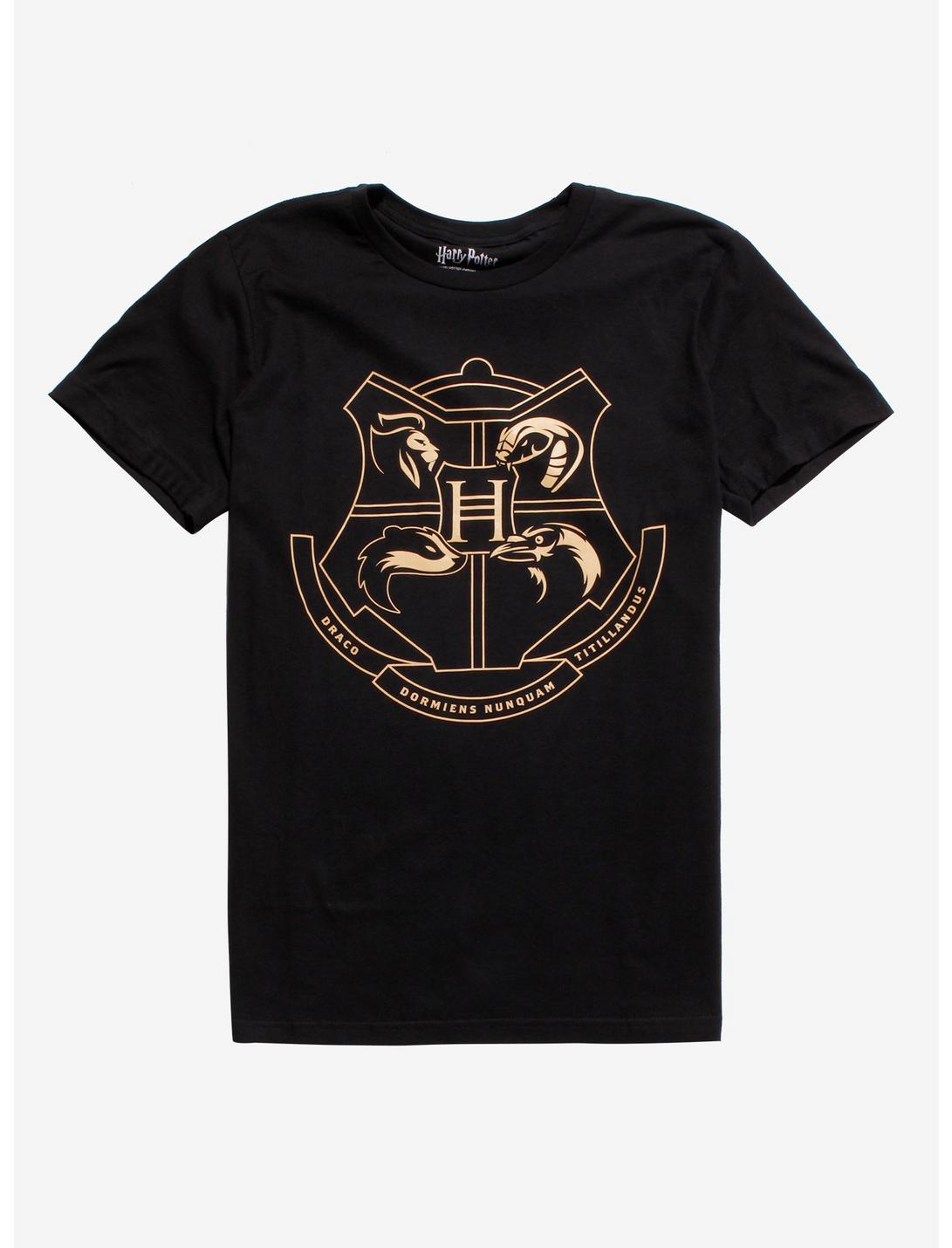 Harry Potter Art Deco Hogwarts T-Shirt, BLACK, hi-res