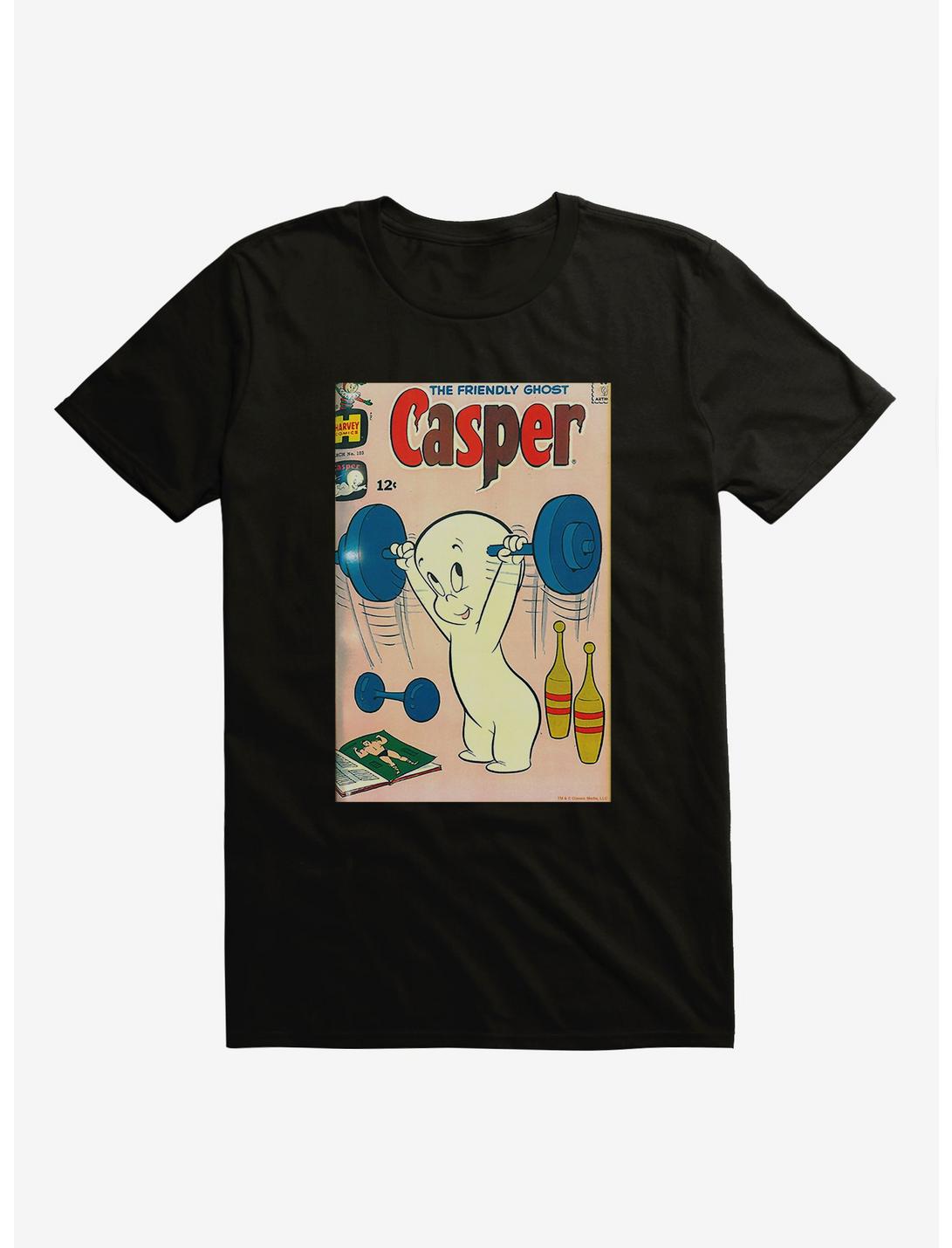 Casper The Friendly Ghost Weight Lifting T-Shirt, BLACK, hi-res