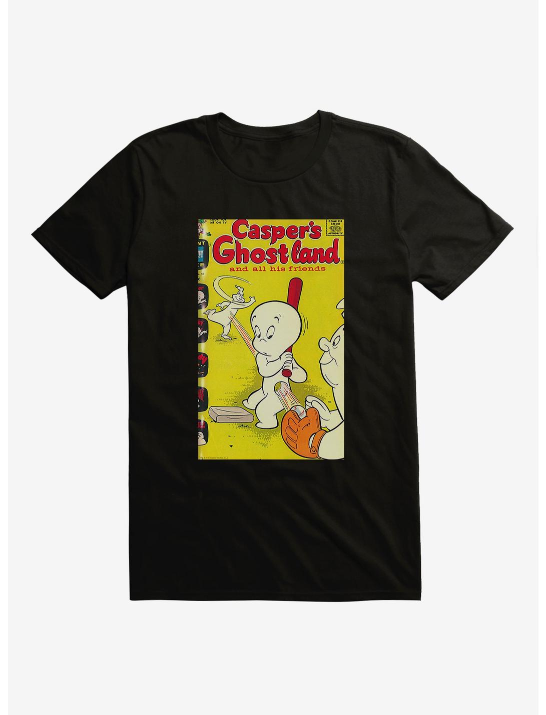 Casper The Friendly Ghost Ghostland And Friends Baseball T-Shirt, BLACK, hi-res