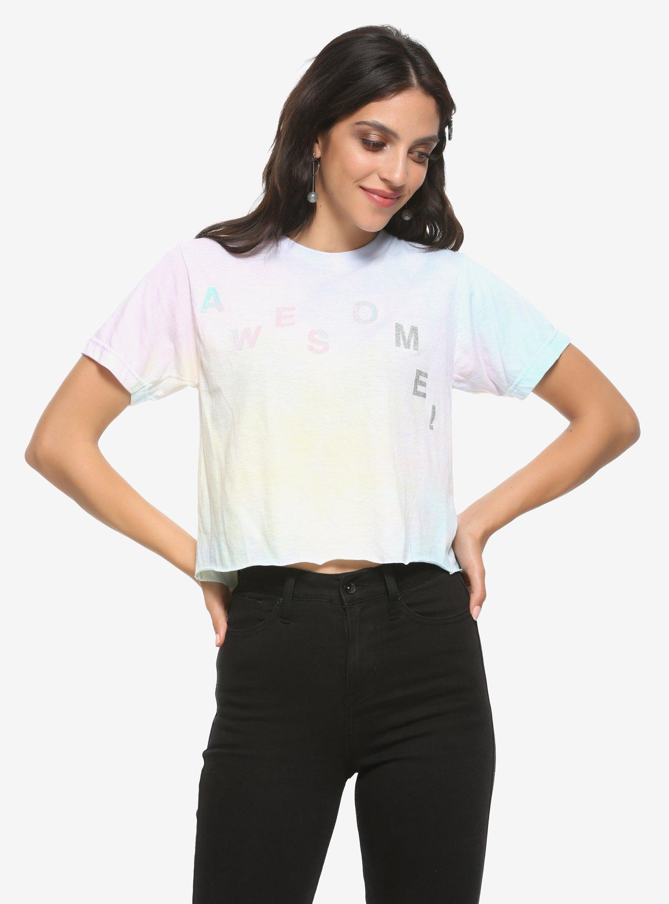 Taylor Swift Me! Pastel Tie-Dye Girls Crop T-Shirt, MULTI, hi-res