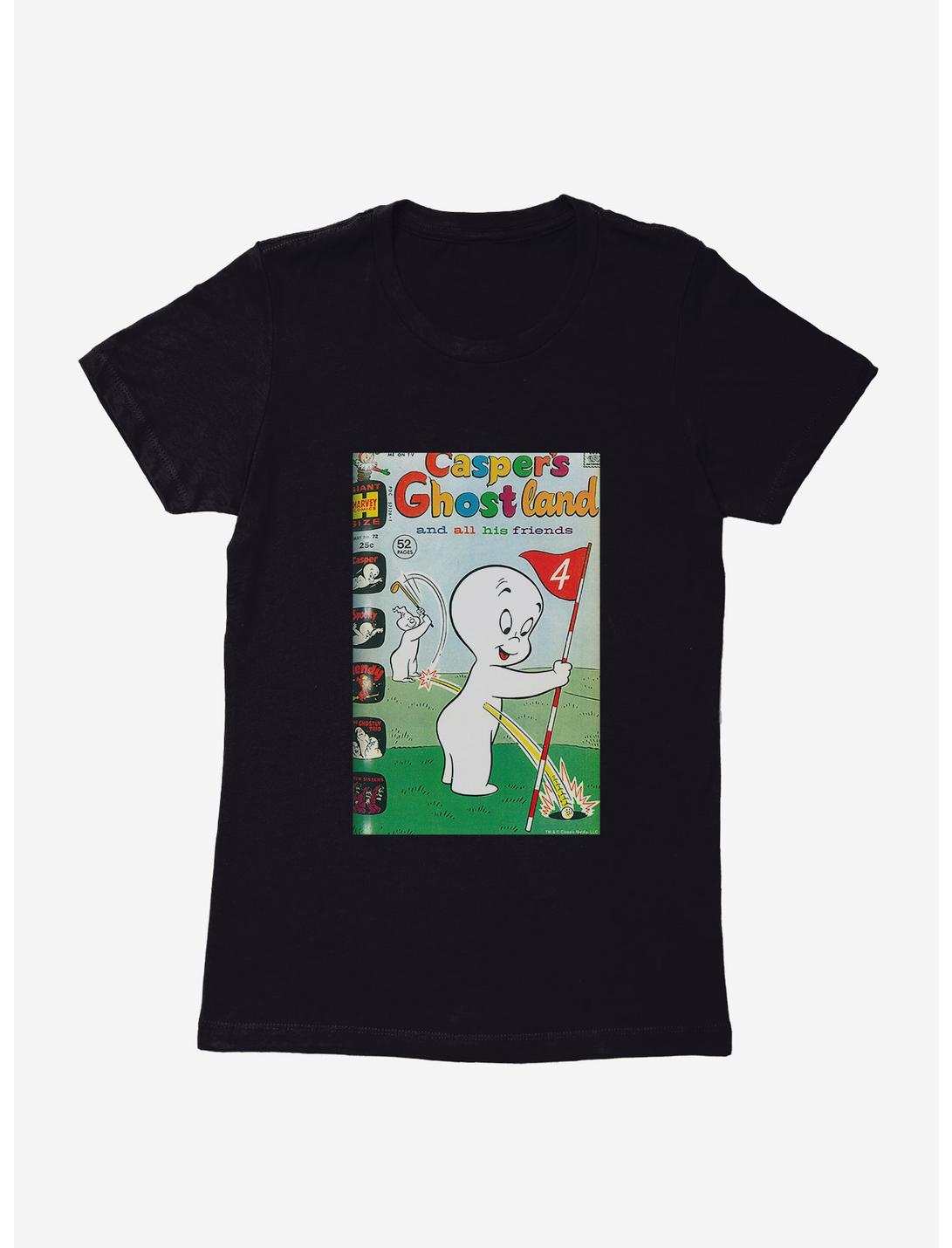 Casper The Friendly Ghost Ghostland And Friends Hole In One Womens T-Shirt, BLACK, hi-res