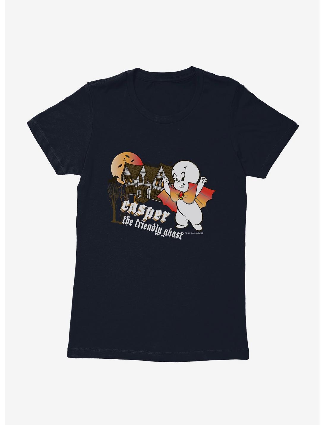 Casper The Friendly Ghost Haunted House Womens T-Shirt, MIDNIGHT NAVY, hi-res
