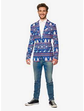 Suitmeister Men's Christmas Blue Nordic Christmas Blazer, , hi-res