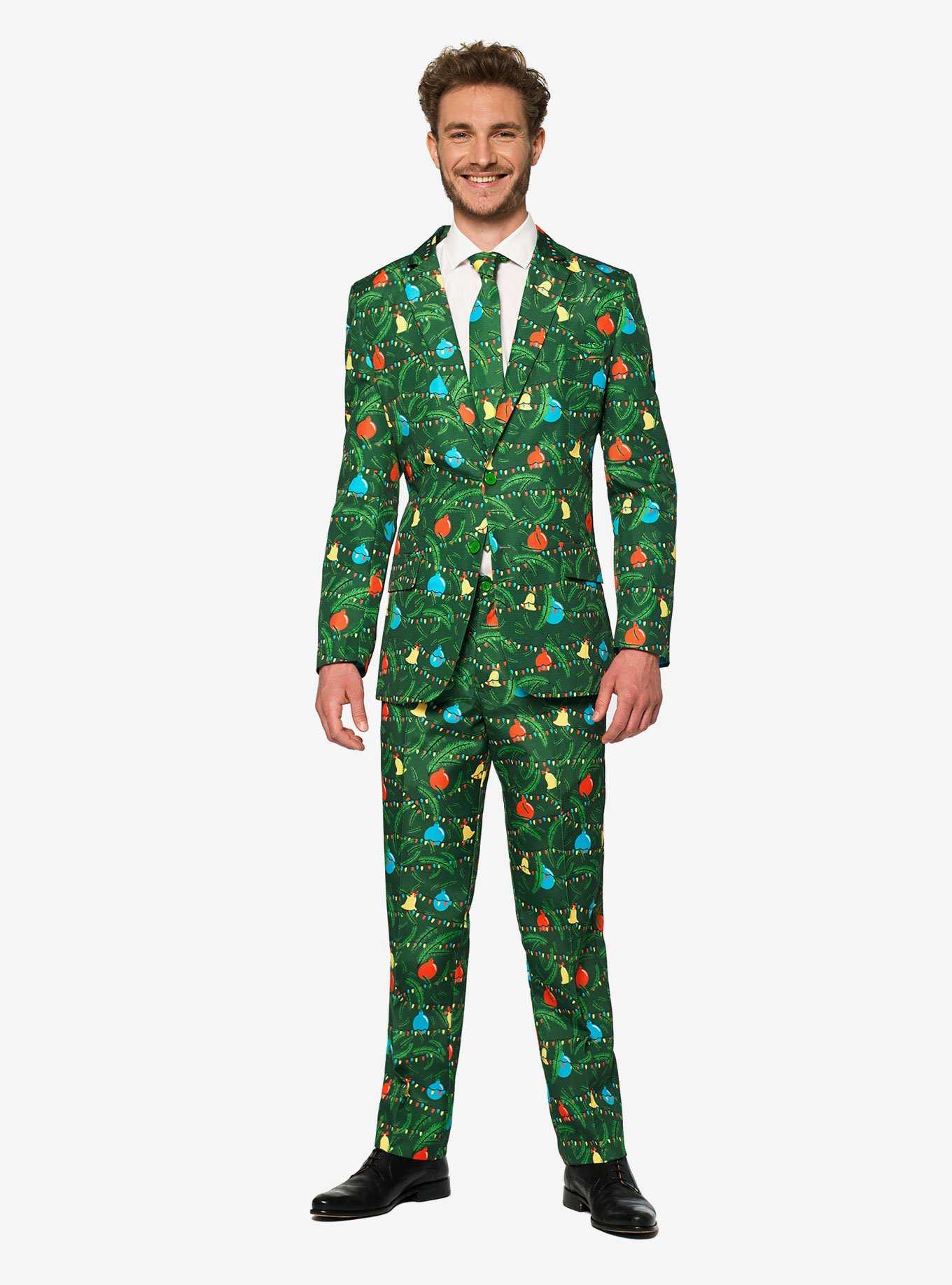 Suitmeister Men's Christmas Green Tree Christmas Light Up Suit, , hi-res