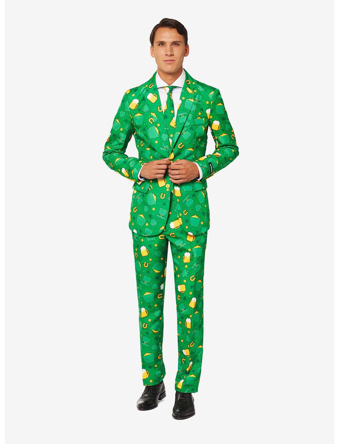 Suitmeister Men's St. Patrick's Day Suit, GREEN  YELLOW, hi-res