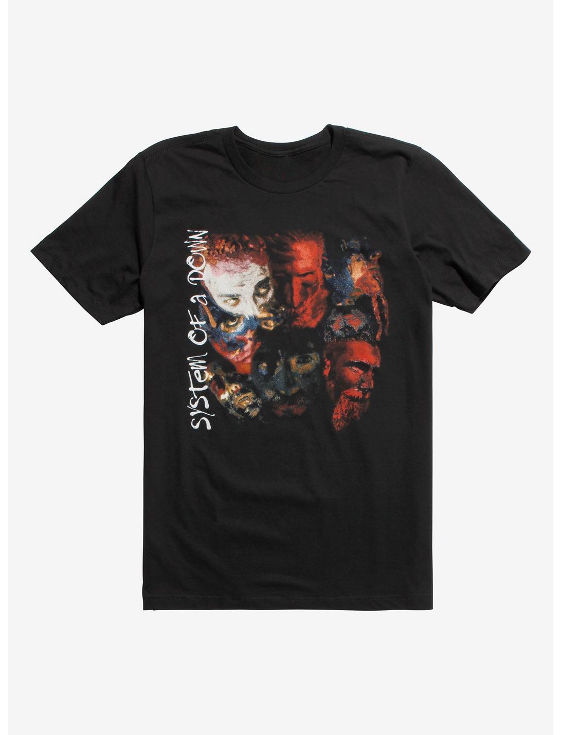 System Of A Down Painted Faces T-Shirt, BLACK, hi-res