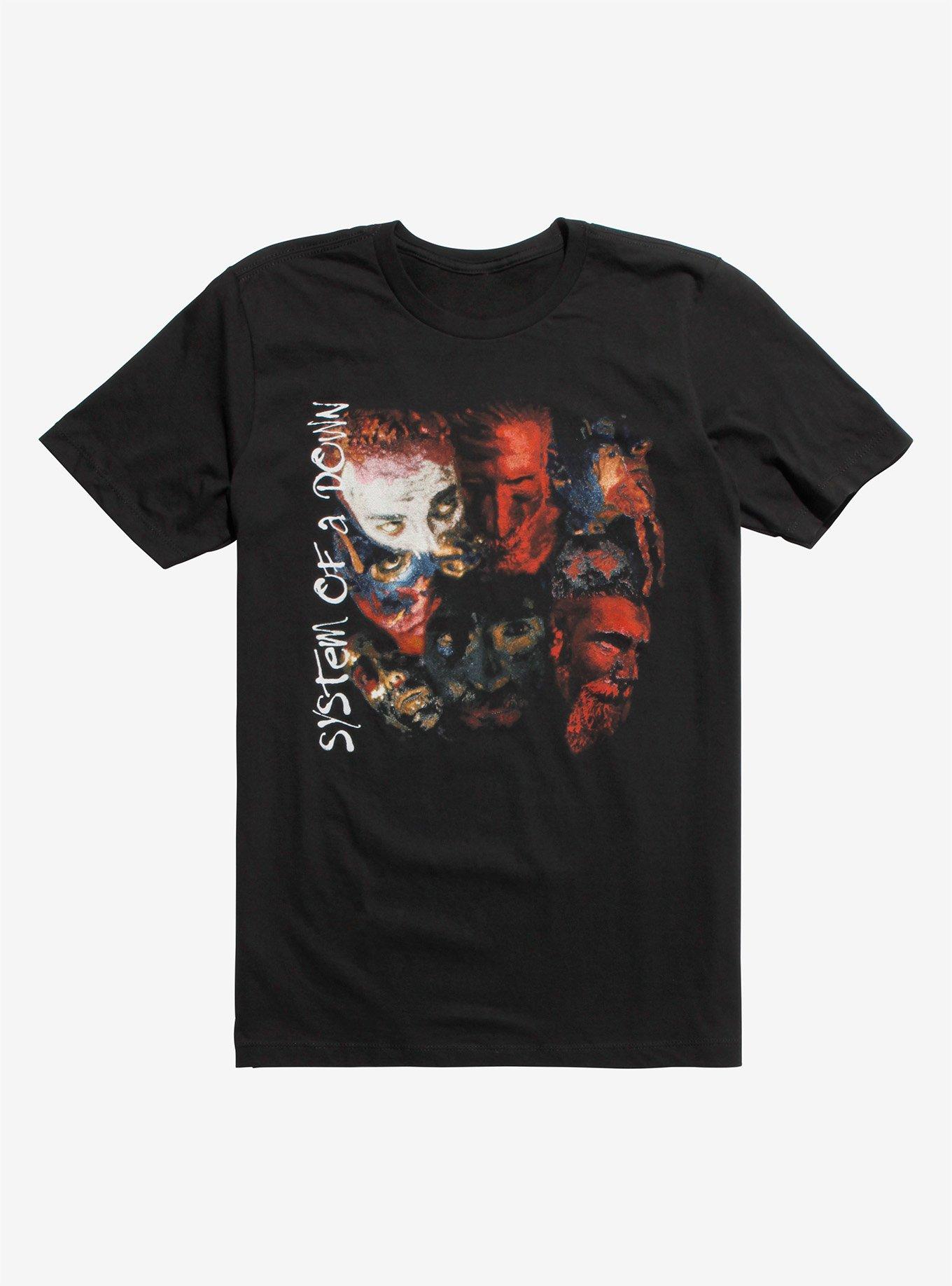 System Of A Down Painted Faces T-Shirt, BLACK, hi-res