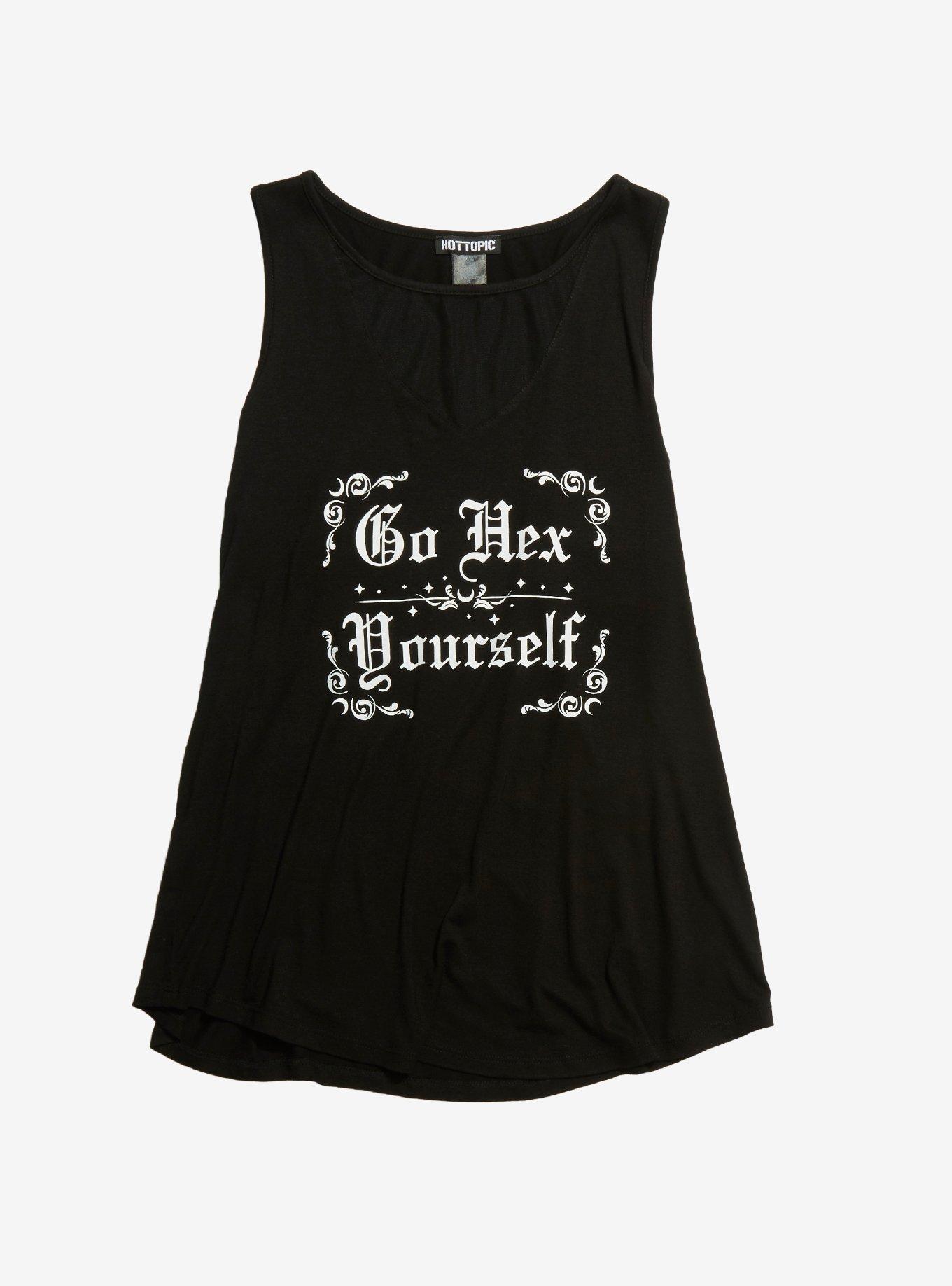 Go Hex Yourself Mesh Front Girls Tank Top, WHITE, hi-res