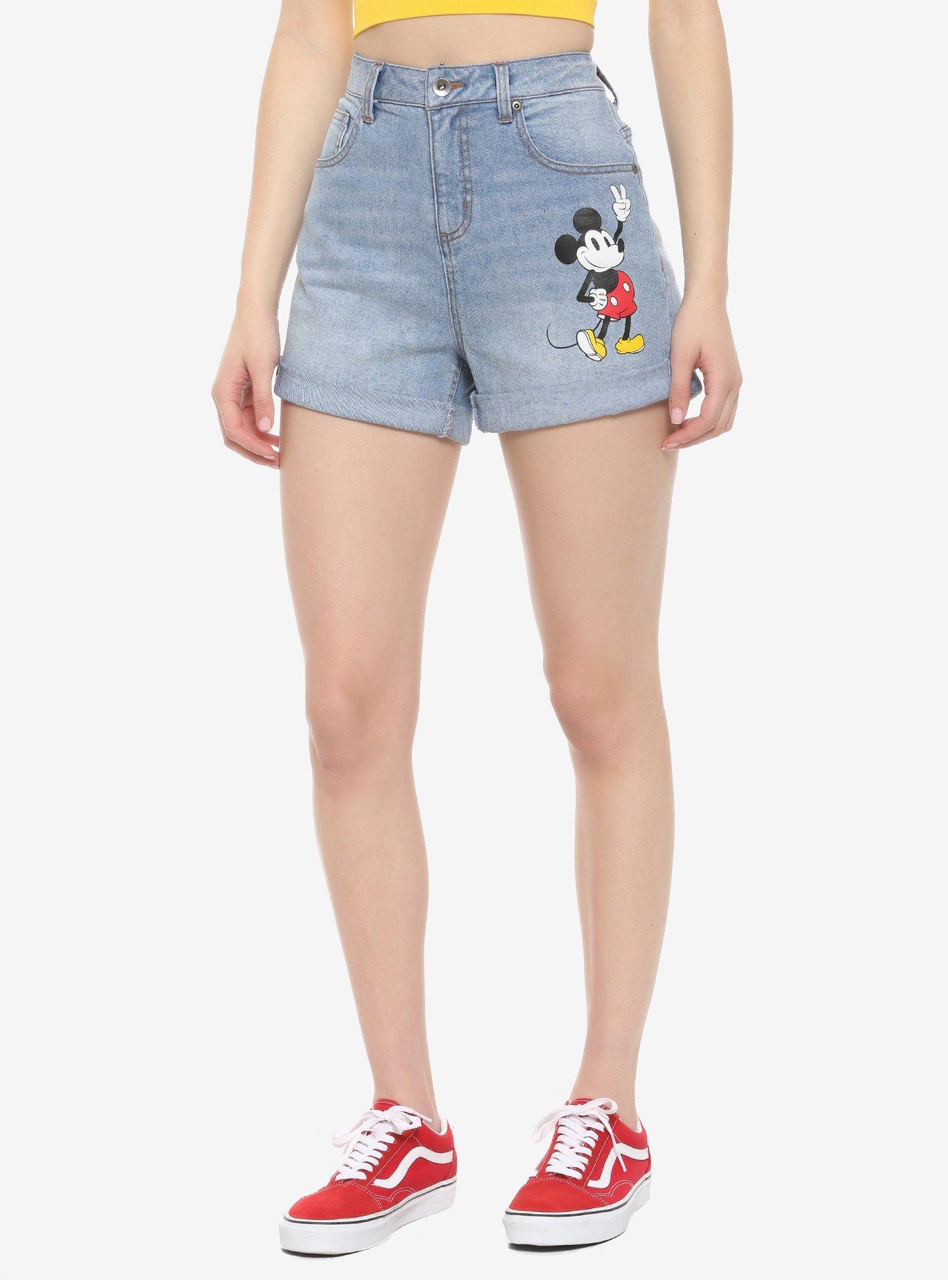 Disney Mickey Mouse Indigo Mom Shorts, INDIGO, hi-res