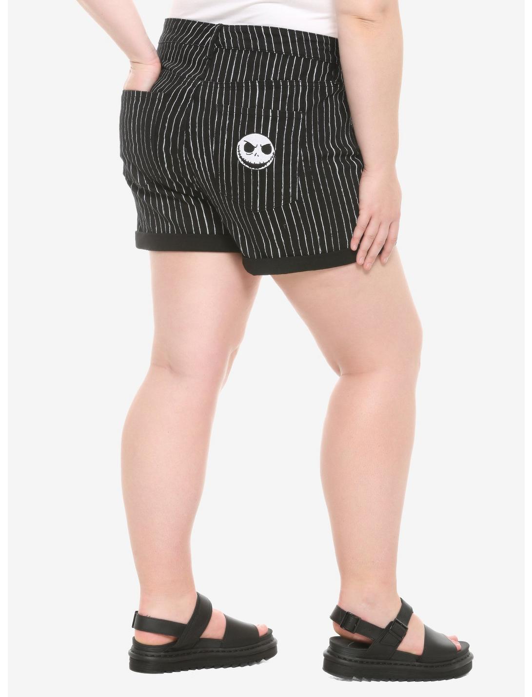 The Nightmare Before Christmas Jack Skellington Button-Front Shorts Plus Size, STRIPES, hi-res