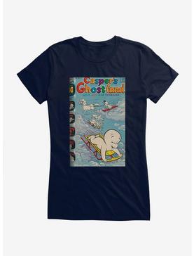 Casper The Friendly Ghost Ghostland And Friends Cloud Sled Girls T-Shirt, NAVY, hi-res