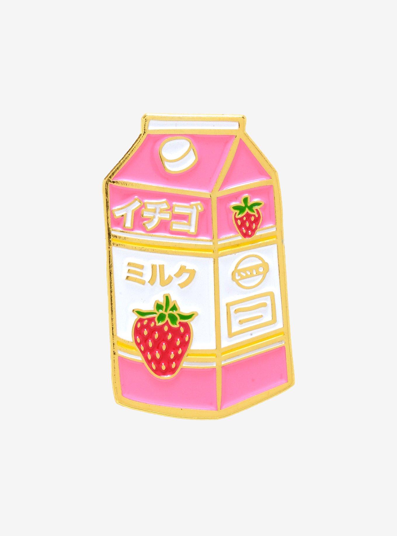 Strawberry Milk Carton Enamel Pin