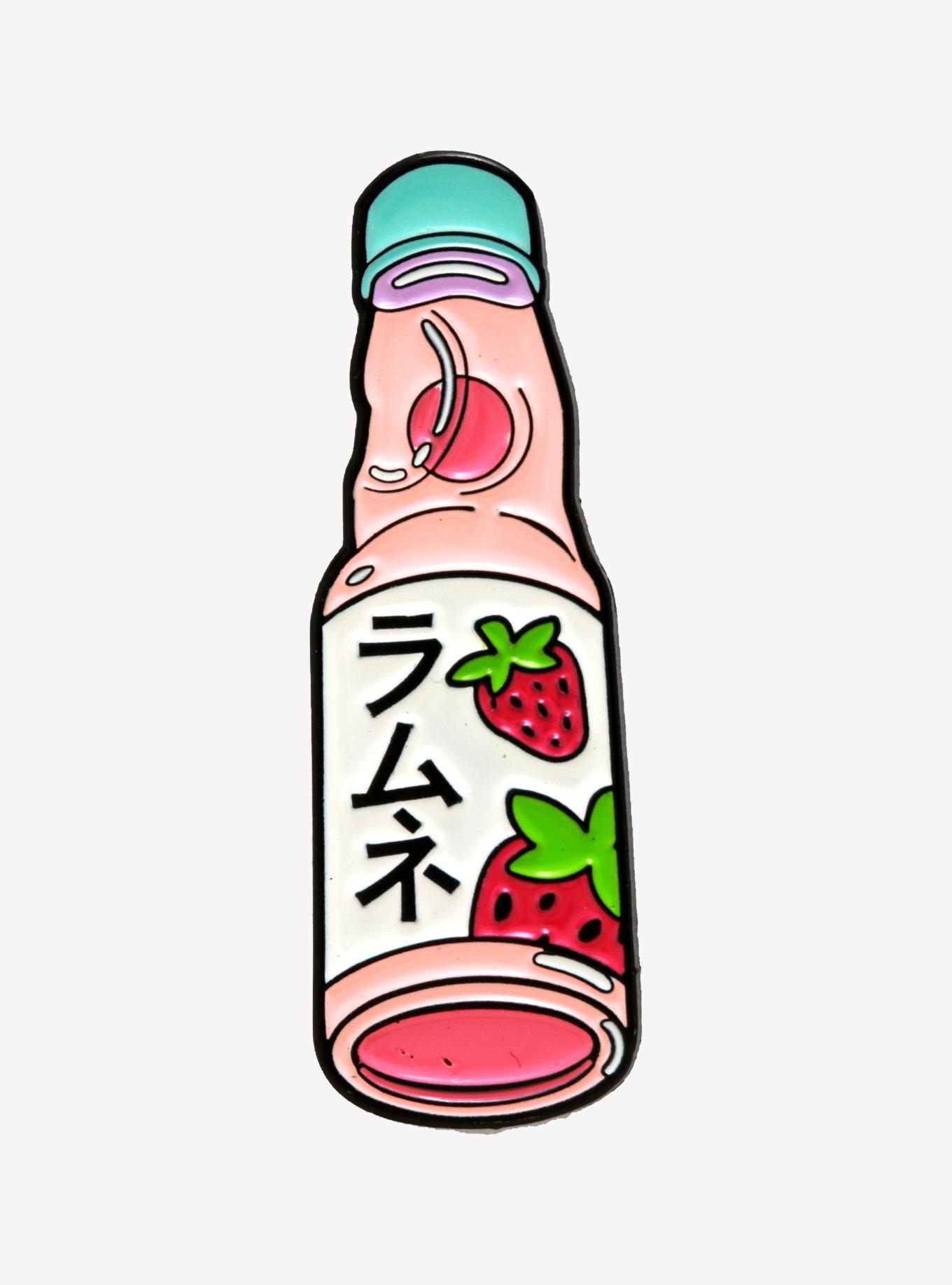 Strawberry Ramune Enamel Pin, , hi-res