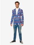 Suitmeister Men's Christmas Blue Nordic Christmas Blazer, BLUE  WHITE, hi-res