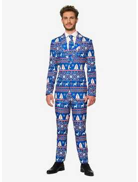 Suitmeister Men's Christmas Blue Nordic Christmas Suit, , hi-res