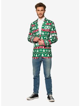 Suitmeister Men's Christmas Green Nordic Christmas Blazer, , hi-res