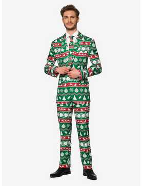 Suitmeister Men's Christmas Green Nordic Christmas Suit, , hi-res