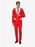 Suitmeister Men's Santa Outfit Christmas Suit, RED  WHITE, hi-res