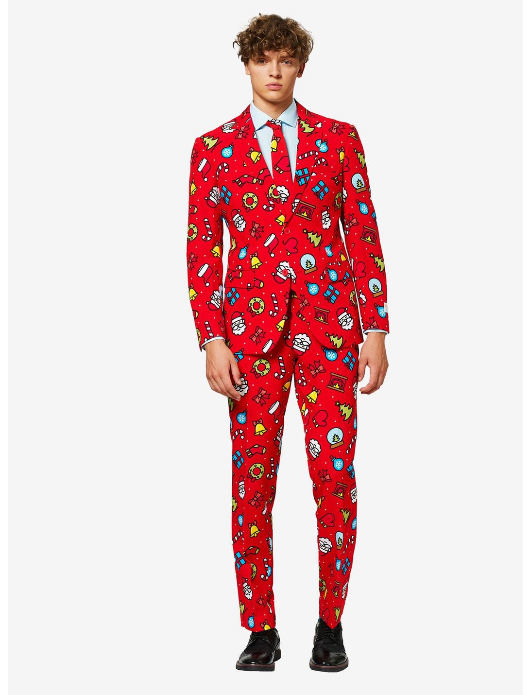 OppoSuits Men's Dapper Decorator Christmas Suit, RED, hi-res