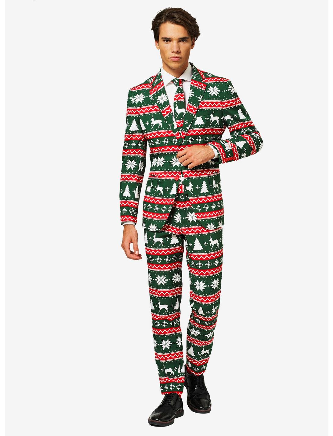 OppoSuits Men's Festive Green Christmas Suit, GREEN, hi-res