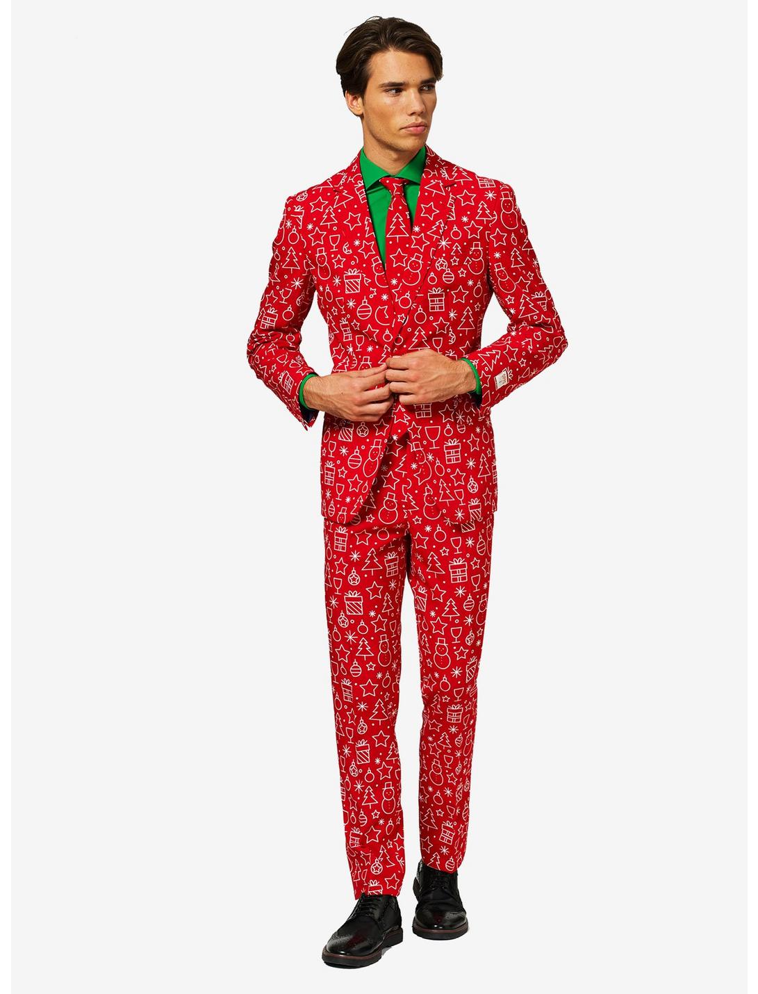 OppoSuits Men's Iconicool Christmas Suit, RED, hi-res