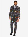Pac-Man Men's Winter Licensed Christmas Suit, BLACK, hi-res