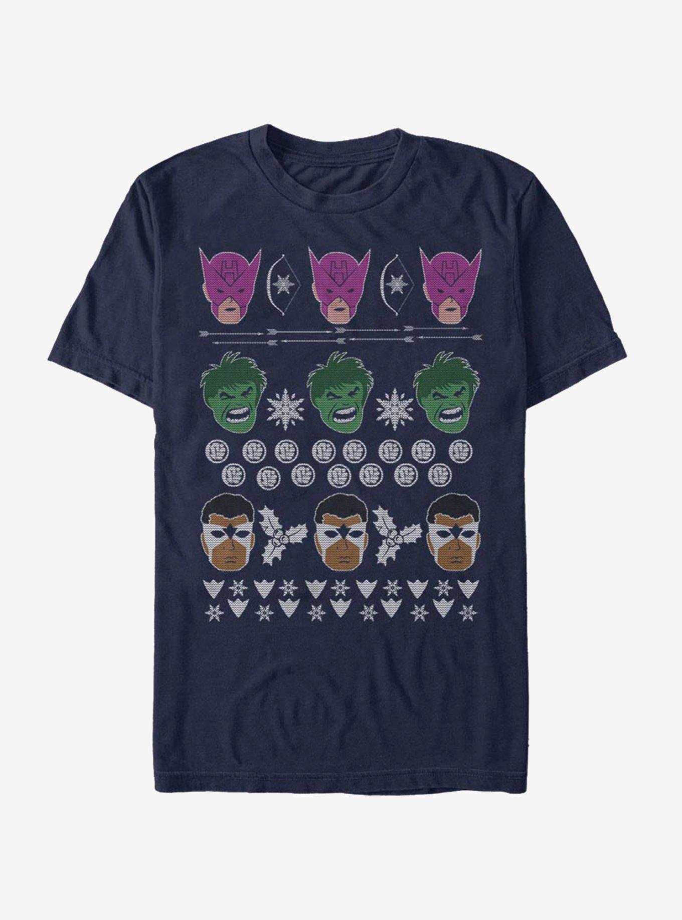 Marvel Avengers Christmas Pattern T-Shirt, , hi-res