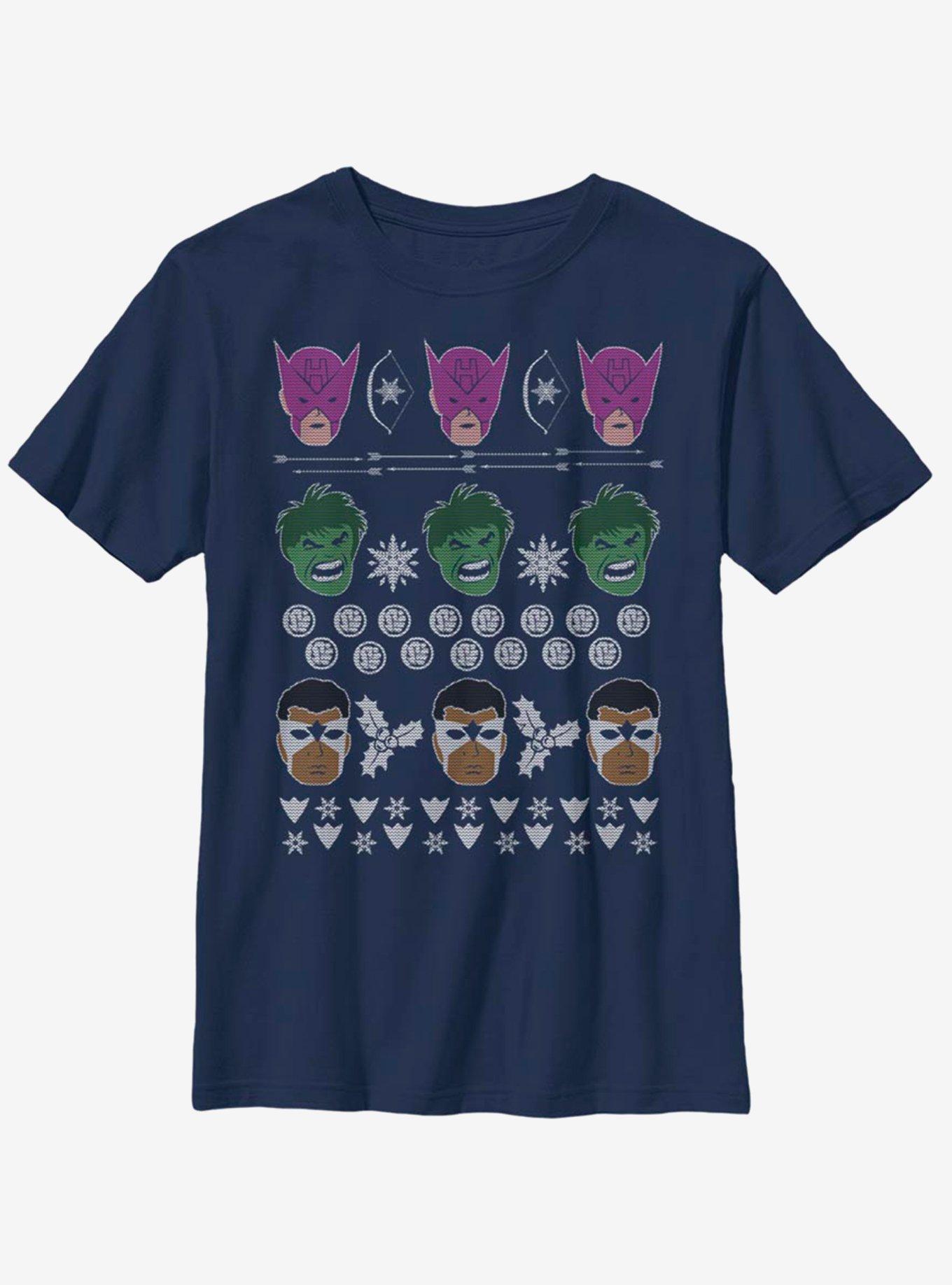 Marvel Avengers Christmas Pattern Youth T-Shirt, , hi-res