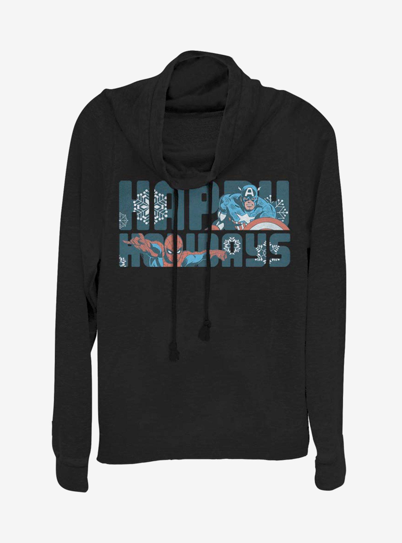 Marvel Avengers Happiest Of Holidays Cowlneck Long-Sleeve Womens Top, , hi-res