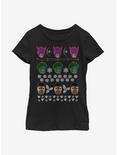 Marvel Avengers Christmas Pattern Youth Girls T-Shirt, BLACK, hi-res