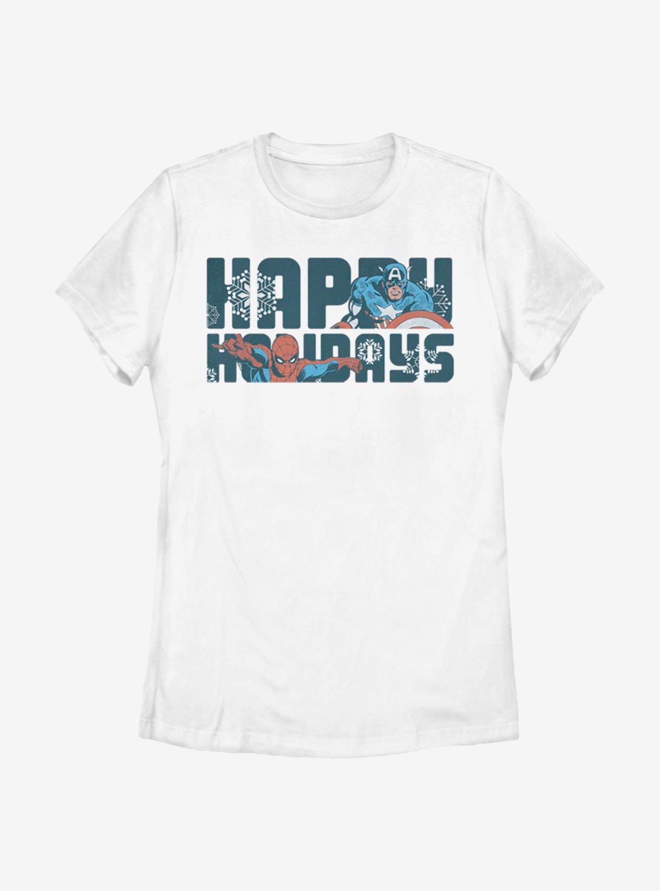 Marvel Avengers Happiest Of Holidays Womens T-Shirt, , hi-res
