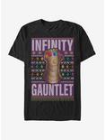 Marvel Avengers Gauntlet Christmas Pattern T-Shirt, BLACK, hi-res