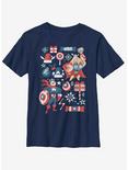 Marvel Avengers Holiday Mashup Youth T-Shirt, NAVY, hi-res