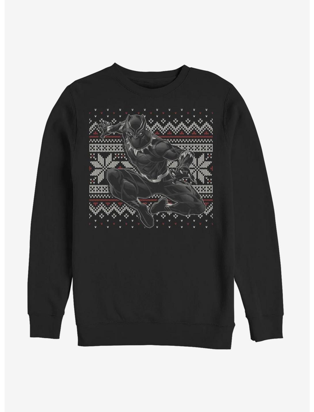 Marvel Black Panther T-Challa Christmas Pattern Sweatshirt, BLACK, hi-res